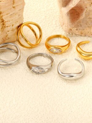 Retro 18K Zircon Ring Fashion