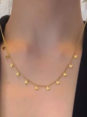 Multiple Small Butterfly Necklaces For Women