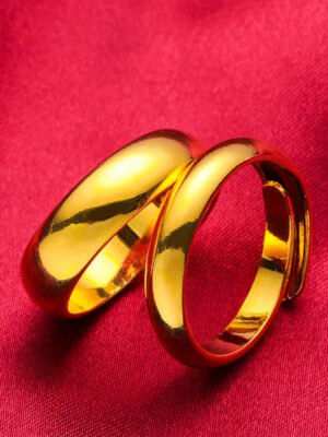 Brass Gold-plated Open-cut Glossy Ring