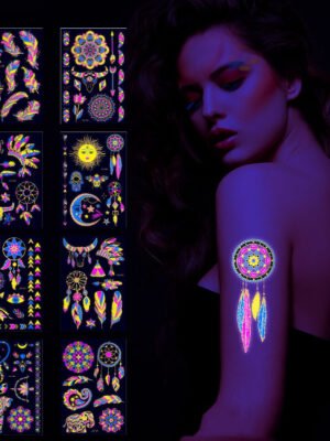 New Creative Fluorescent Bronzing Flower Arm Tattoo Stickers