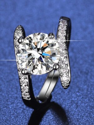 Inlaid Zircon Geometric Ring For Women