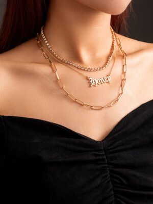 Monogram pendants, multi-layer necklaces,