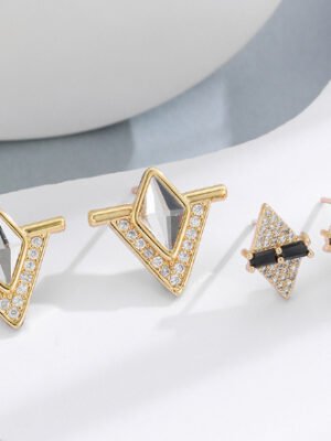 Special-interest Design Geometric Quadrilateral Rhombic Ear Studs